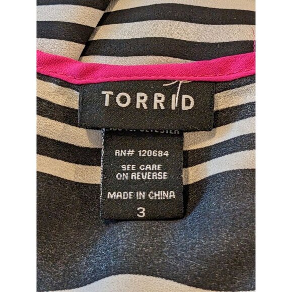 Torrid Striped Pocket Tank Top Black White Neon Pink Trim Womens Plus Size 3X - Picture 11 of 11